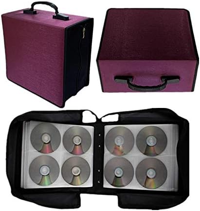 CD/DVD Case Holder Organizer Wallet Sleeves Booklet Binder,Storage 400 Capacity Disc(Rose) - Image 7