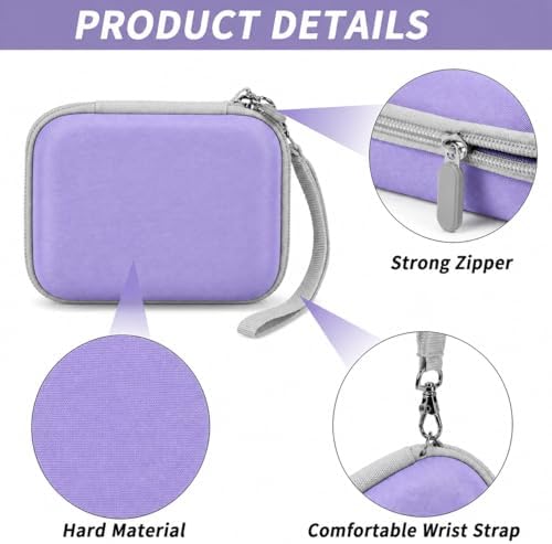 Digital Camera Case for CAMKORY/for Kodak Pixpro/for VAHOIALD/for Sony DSCW800 830/ for Canon PowerShot 180 190. Kids Vlogging Cameras Storage Holder for Accessories (Box Only)-Purple - Image 6