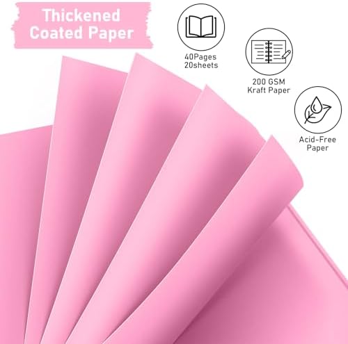 GOTIDEAL 7 x 7 Inch Scrapbook Album with Metallic Markers, Pink, 40 Pages - Image 4