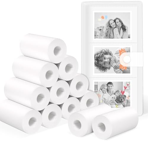 OTJ 12 Rolls Instant Print Camera for Kids Refill Thermal Print Paper Rolls - Photo Album 2.5x3.5 Picture Holder Book Holds 120 Horizontal Photos DIY Picture Albums by Unknown