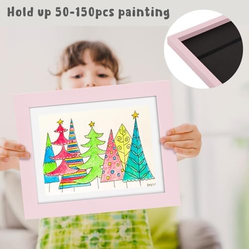 2 Pack 8.5x11 Front-Opening Kids Artwork Frames Changeable (Light Pink) - Image 4
