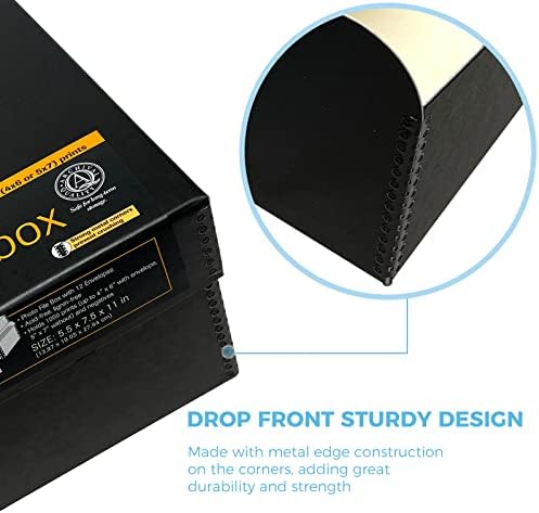 Lineco 4x6 Photo Storage Box, with 12 Envelope, 5.5x7.5x11, Black, 2 Pack - Image 6
