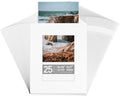 Golden State Art, 25 Pack 8x10 White Photo mat for 5x7 Photo, Thick Cardstock Frame, Pre-Adhesive Mat with Backing Board, Include 25 Clear Bags, Acid Free, For Photo Storage, Display And Mailing by GoldenStateArt