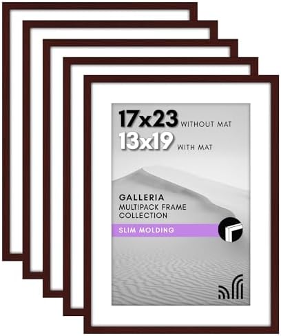 Americanflat 17x23 Poster Frame 5-Pack - Matted to 13x19 - Mahogany by Americanflat
