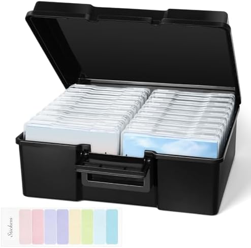 Photo Storage Box 5 x 7 Inches, 18 Inner Extra Large Photo Organizer With Dividers, Acid-Free Photo Storage Containers, Craft Storage Box for Protect Photos, Crafts, Seed, Stamps by FAAYUCK