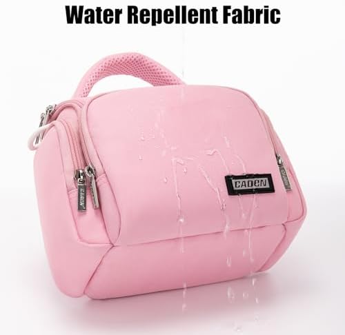 CADeN Compact Camera Shoulder Crossbody Bag Case Compatible for Nikon, Canon, Sony SLR/DSLR Mirrorless Cameras and Lenses Waterproof(1.0 S, Pink) - Image 5