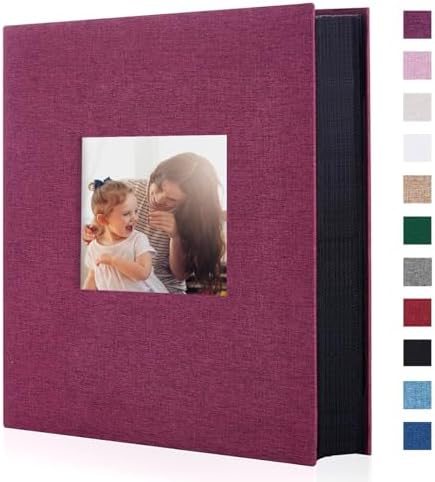 Artmag Fabric Photo Album 4x6 400 Large Capacity for Family Wedding Anniversary Linen Album Holds 400 Vertical Photos (400 Pockets, Purple) by Artmag