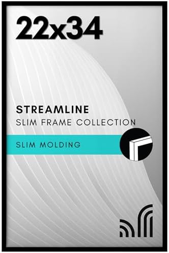 Americanflat 22x34 Poster Frame - Slim Molding - Black by Americanflat
