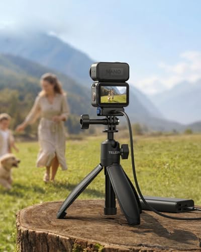 TELESIN Mini Selfie Stick w Magnetic Quick Release Charging Adapter Mount - Image 7