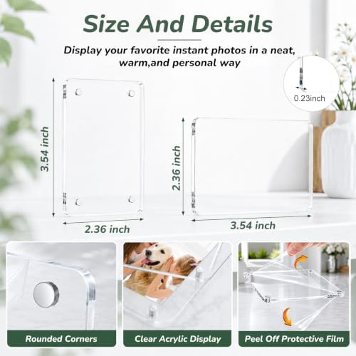 50 Pack 2.36x3.54 Acrylic Magnetic Picture Frames for Refrigerator - Image 3