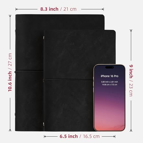Vienrose Photo Album Scrapbook Kit, 9x6.5 Inch, 60 Pages, Black - Image 3