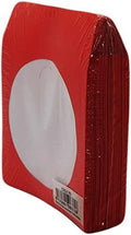 BestDuplicator Red Cd/DVD Paper Media Sleeves Envelopes with Flap and Clear Window (100 Sleeves) by BestDuplicator