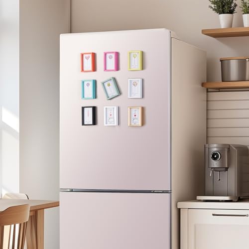 Small Picture Frame 2x3 6 Pack, Magnetic Photo Frames for Fridge and Tabletop Desk Decor, Cute Wallet Size Colored Picture Frames for School Locker, Family Baby Photo, Mix Colors - Image 2