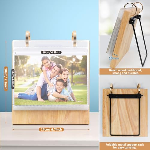 ZEEYUAN 4x6 Desktop Photo Frame Flip Photo Album on Stand with 60 Pockets, Mothers Day Gift for Mom From Daughter Son 4x6 Photo Album Desk Photo Book for Mom Grandma Gifts - Image 2