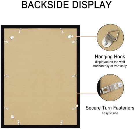 18x24 Wood Picture Frame Set of 4, Wall Mount for Home Decor, Black - Image 6