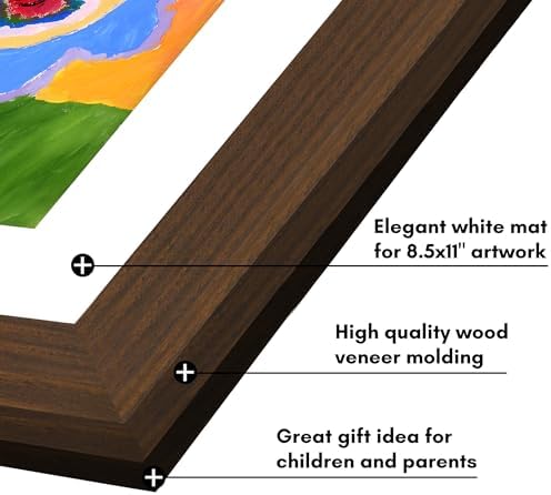 Americanflat 8.5x11 Changeable Kids Art Frame 2-Pack - Walnut - Image 6
