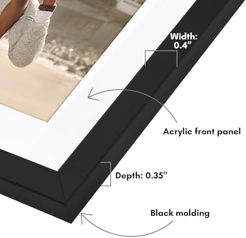 Americanflat 5x7 Magnetic Picture Frames for Refrigirator - Set of 3 - Acrylic Panels with Back Magnet - Use as 4x6 Frame with Mat or 5x7 Photo Without Mat - Magnetic Frames for Locker Decor - Black - Image 6