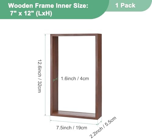 M METERXITY 1-Pack Dried Flower Frame, 7 x 12 Inch Double Acrylic Wooden Dried Flower Photo Floating Frame for Tabletop/DIY/Handicrafts [Wine Red] - Image 3