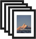 11x14 Picture Frame Set of 4 with Real Glass, Wall Mount by SZYUU