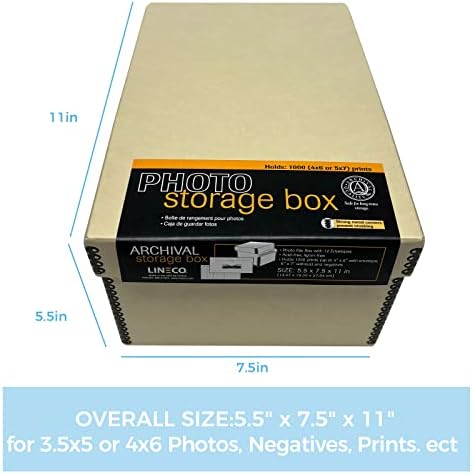 Lineco 4x6 Photo Storage Box, with 12 Envelopes, 5.5x7.5x11, Tan, 2 Pack - Image 3