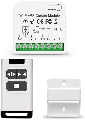 DieseRC WiFi Smart Roller Shutter Controller Module with 433Mhz RF Remote Control, Tuya APP WiFi Control Compatible with Alexa/Google Home APP Control and Manual Switch by DieseRC