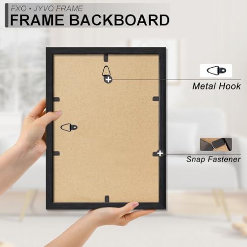 Fxojyvo 9x13 Picture Frame Set of 4 Black Engineered Wood Wall Hanging - Image 6