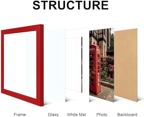 11x14 Picture Frame Set of 4 with Real Glass, Wall Mount - Image 3