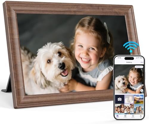 Uhale 10.1 Inch Digital Picture Frame 32GB Momery Wooden WiFi Electronic Photo Frame IPS HD Touch Screen Display Share Photos/Videos Instantly Anywhere Gifts for Mom Dad Grandparents by BrightandPowerYourLife