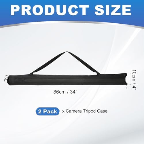 PATIKIL 34 x 4 Inch Tripod Carrying Case, 2 Pack Camera Tripod Carrying Bags Oxford Cloth Padded Bag for Camera Gear Mic Light Stand Sheet Music Photography Accessories, Black - Image 2