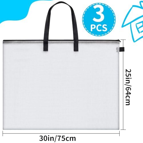 YOPCDJ 30x25 inches Extra-Large Art Portfolio Bag, Portfolio Folder for Artwork with Handle, Zippered Storage Folder for Poster, Scrapbook, Keepsake and Bulletin Board - Image 2