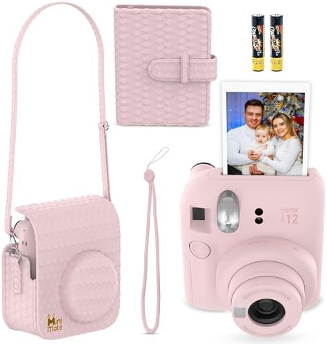 Fujifilm Instax Mini 12 Instant Camera Blossom Pink + Minimate Custom Designed Case + Fuji Instax Film 10 Sheets & Photo Album - Image 2
