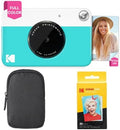 Kodak Printomatic Full-Color Instant Print Camera Starter Bundle + Carrying Case + Zink 20pk Photo Paper - Colorful Photos On 2x3 Sticky-Back Paper - Fun Gift for Birthday Christmas Holiday - Blue by Unknown