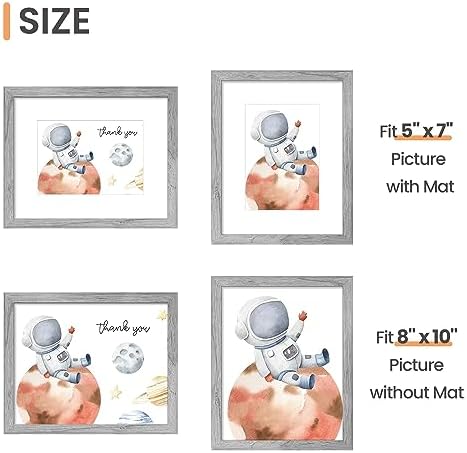 upsimples 8x10 Picture Frames, Gallery Wall Frames Set of 5, Gray - Image 5