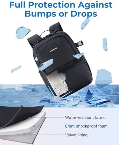 BAGSMART 2 in 1 Small Camera Backpack for DSLR, Fits 12.9" iPad, Black - Image 3