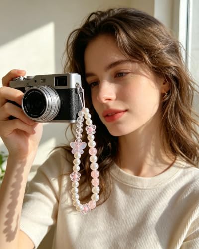 Phone Charm Beaded Camera Wrist Strap Cute Chain Lanyard Wristlet - Image 4