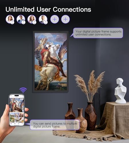 Uhale 21.5 Inch Large Digital Picture Frame WiFi with Remote Control, 1920 x 1080 FHD IPS No Touch Screen Electronic Photo Frames with 64GB, Support SD USB, Share Photos Videos Instantly - Image 6