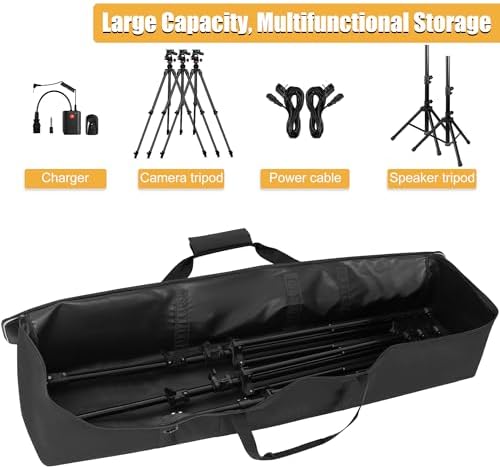 Multifunctional Tripod Bag 60 X 10.2 X 10.2 Inches / 152 X 26 X 26 cm Heavy Duty Tripod Carrying Case with Handle for Lights, Speakers, Cameras, Booms, Microphone Stands, Black - Image 2