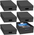 6PCS Photo Storage Box,14.8“ x 12.2“ x 3.9“ Photo Keepsake Storage Box Sturdy Picture Box Store and Protect Pictures,Documents Black by aopule