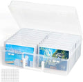 Lifewit 4x6 Photo Storage Box, 18 pcs Inner Photo Case with Lids, Clear Photo Organizers with 1 Sheet Label Sticker, Plastic Craft Storage Box for Seeds Sticker Cards Pictures Stamps Office Supplies by Lifewit