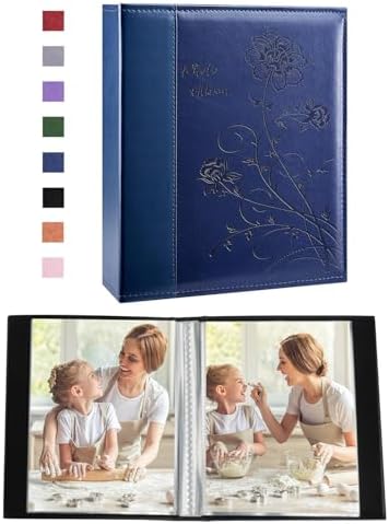 Artmag Small Photo Album 4x6 2 Pack, Each Pack with 26 Clear Pages Holds 52 Vertical Photos for 4x6 Picturs, Artwork or Postcards Storage (Blue), 50 Pockets/2PKS by Artmag