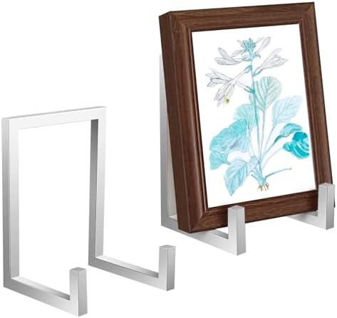 2 Pcs Large Plate Stands for Display Metal Frame Holder, Silver, 6 Inch by Sweetude