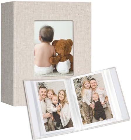 Vienrose 4x6 Small Photo Album, 2 Pack, 100 Photos, Beige by Vienrose