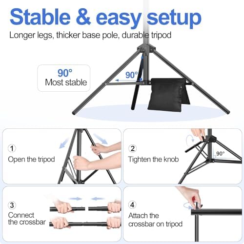 EMART Backdrop Stand 10x7.8FT Adjustable Back Drop Stand for Party Events - Image 4