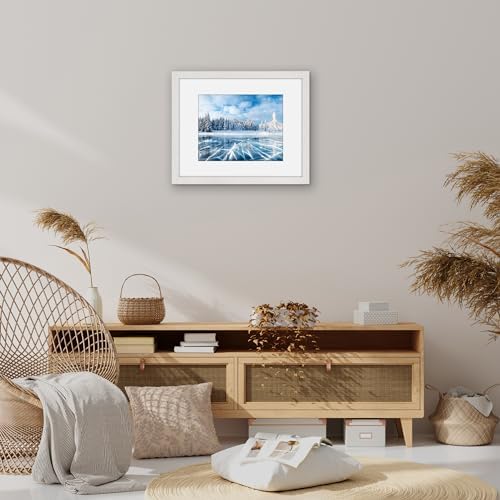 Americanflat 16x20 Poster Frame - Matted to 11x14 - White - Image 6