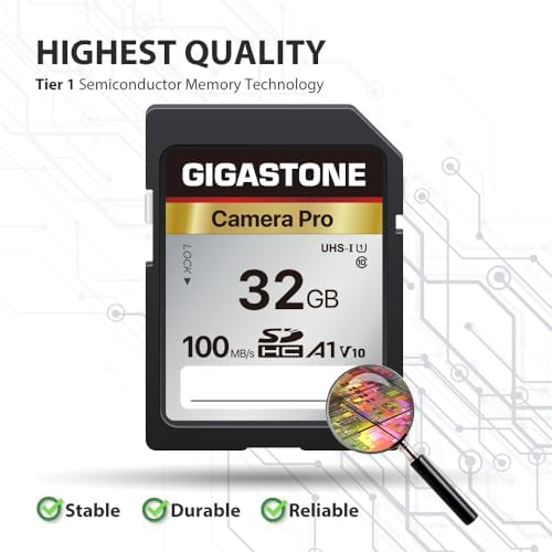 【5-Years Data Recovery】 GIGASTONE 32GB SD Card, Camera Pro, UHS-I A1 V10 SDHC Memory Card Speed up to 100MB/s Compatible with SPYPOINT TACTACAM Trail Camera, with 1 Mini Case - Image 7