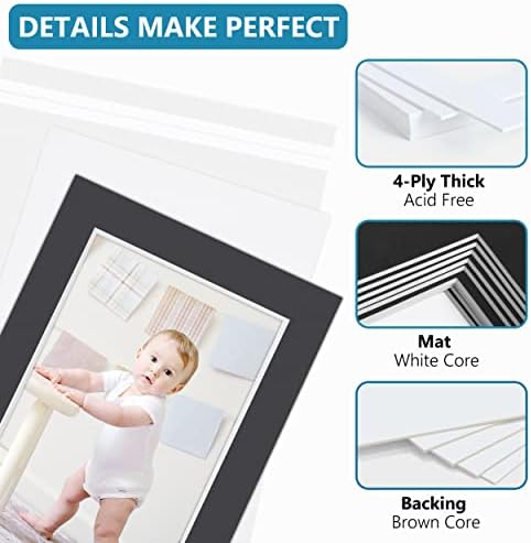 Somime 10 Pack Acid-Free 8x10 Black Mat Set for 5x7 Pictures with Bevel Cut - Image 4