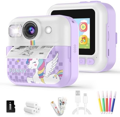Kids Instant Print Camera, 1080P Printable Camera Toys for Girls Boys 3-10 by BOFIDAR