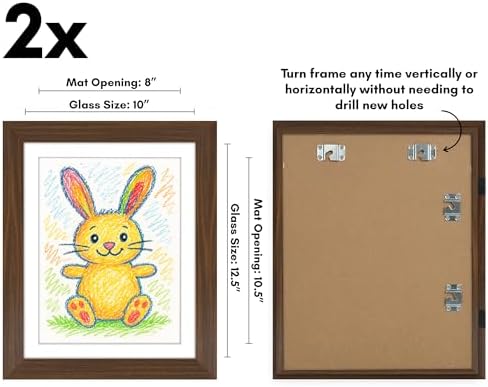 Americanflat 8.5x11 Changeable Kids Art Frame 2-Pack - Walnut - Image 3