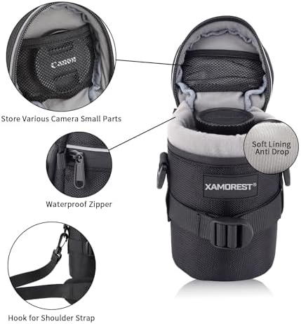 Camera Lens Case Lens Bag Compatible (4.13" x 7.28"(Nylon, Black)) - Image 4