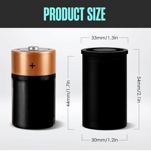Film Canisters With Caps, Coin Storage, 35mm Case, Black, 8oz, 60 Pack - Image 3